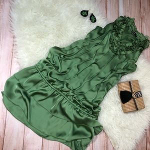 Green Satin Mini Dress